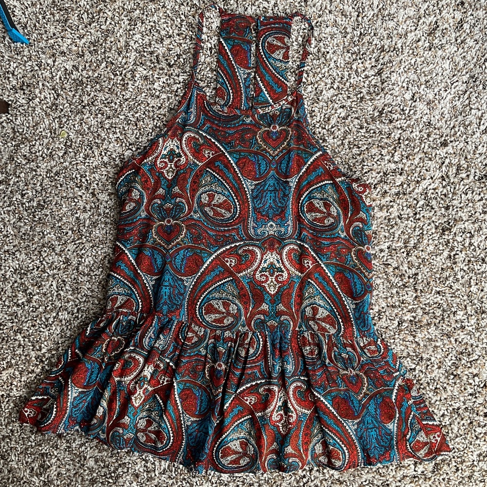 Paisley Peplum Halter Tank